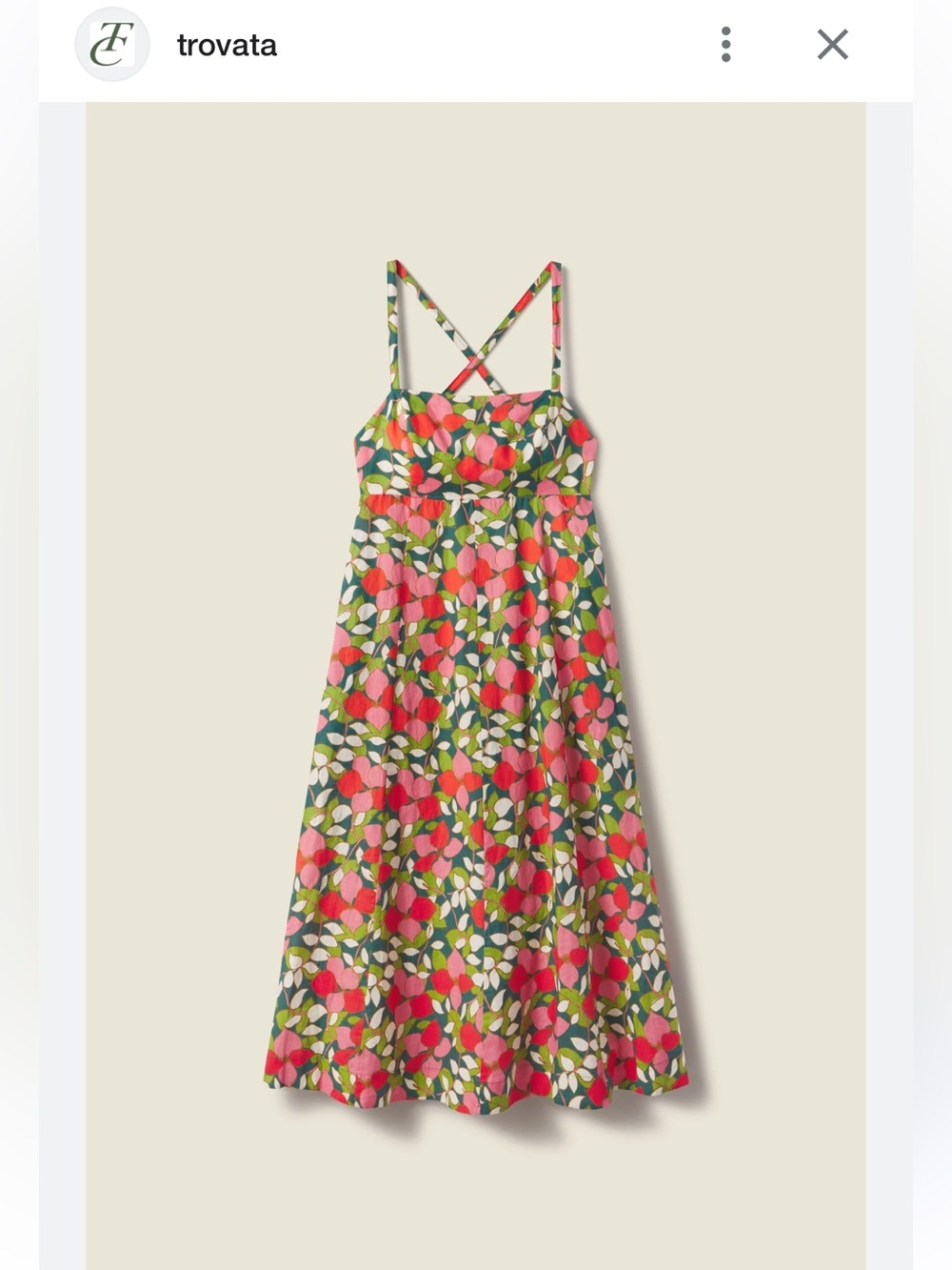 NWT Travota Birds of Paradis Sandrine Dress in Rainforest Linen, Size 10. - Picture 2 of 12